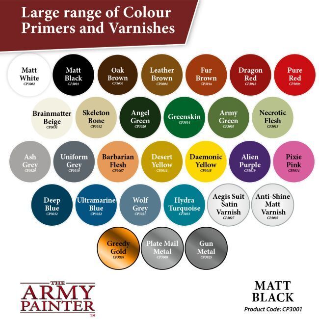 The Army Painter Base Primer - Matt Black - 400ml Spray Paint