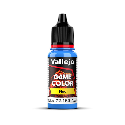 Vallejo Game Colour Fluorescent Blue 18ml Acrylic Paint - New Formulation