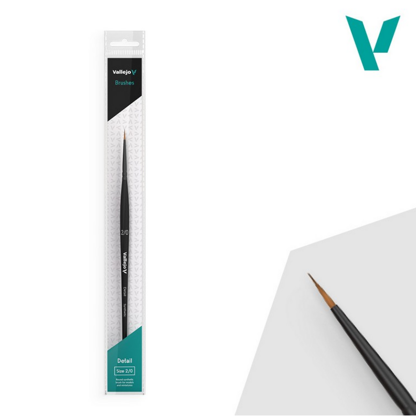 Vallejo Hobby Brushes: Detail Round Synthetic Brush No. 2/0