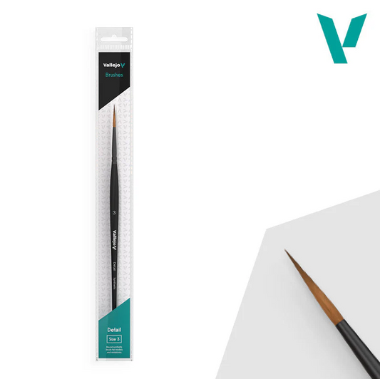 Vallejo Hobby Brushes: Detail Round Synthetic Brush No. 3/0
