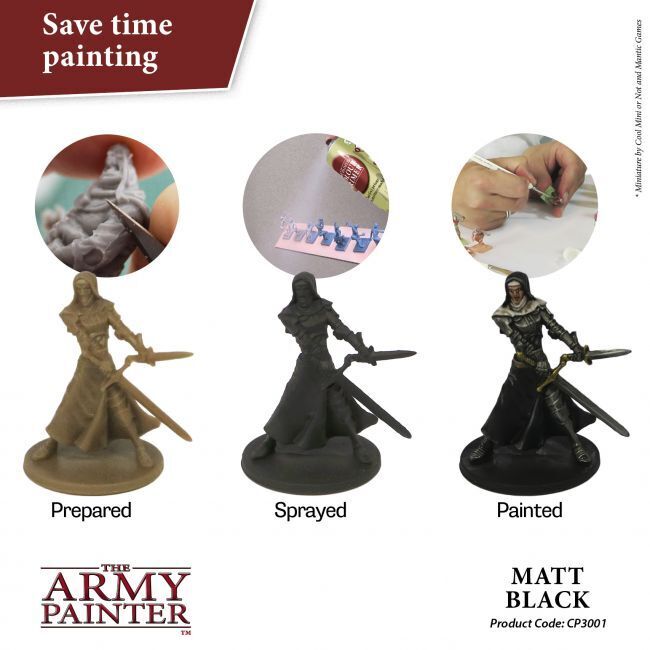 The Army Painter Base Primer - Matt Black - 400ml Spray Paint
