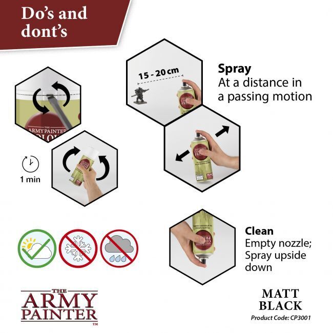 The Army Painter Base Primer - Matt Black - 400ml Spray Paint