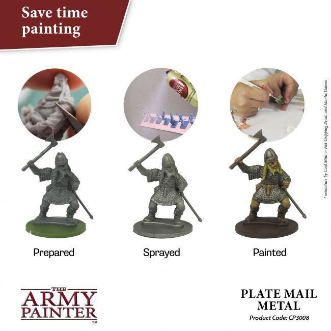 The Army Painter Colour Primer - Plate Mail Metal - 400ml Spray Paint