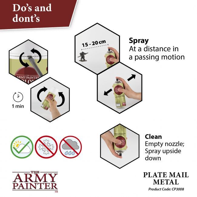 The Army Painter Colour Primer - Plate Mail Metal - 400ml Spray Paint
